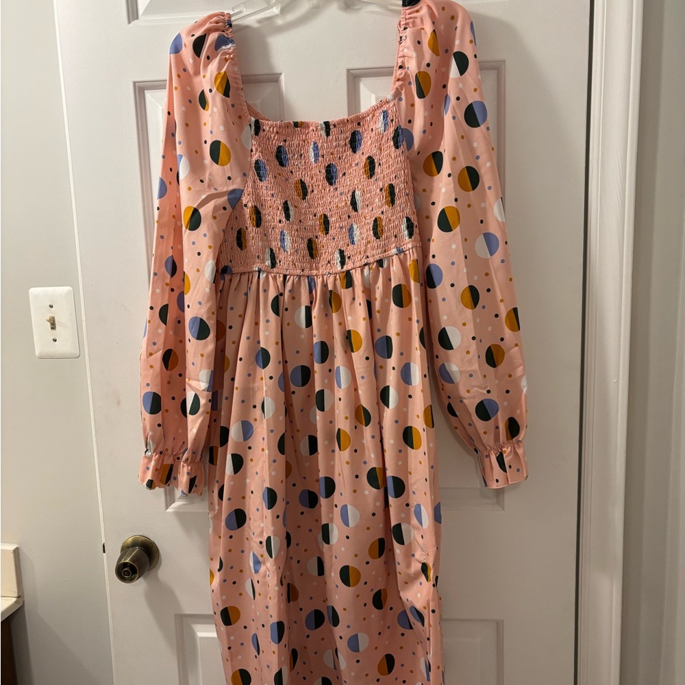 Polka Dot Kids Dress - Pink Multicolor